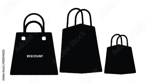 Shopping bags discount sale black friday retail store vector