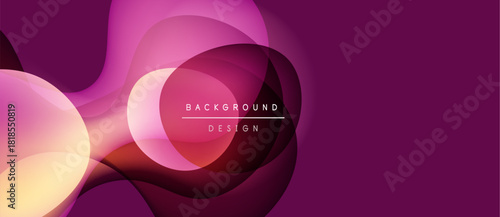 Abstract flowing shapes, pinks, yellows create modern background. Text reads background design within central form.