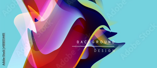Abstract colorful shapes overlap. Vibrant hues blend, creating dynamic visual effect. Text reads background design. Modern aesthetic.