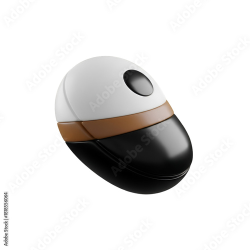 3D Rendered White and Brown Egg Shape ObjectTitle: 3D Rendered White and Brown Egg Shape
