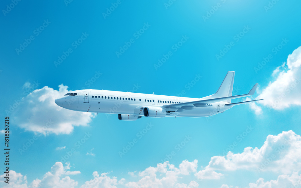 Obraz premium Airplane in the Blue Sky