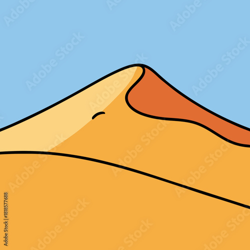 Cartoon desert landscape with sand dunes