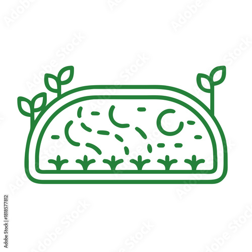 Illustration of a garden bed with plants isolated on