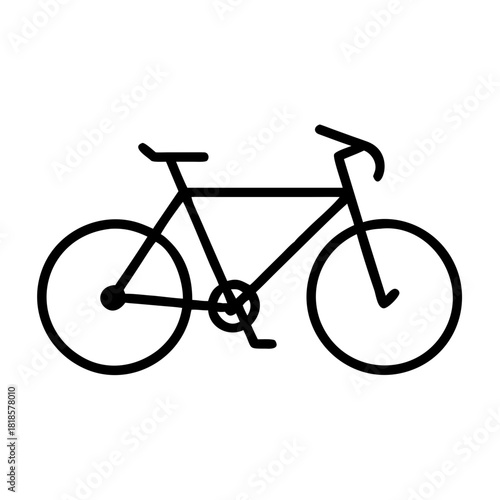Simple bicycle outline isolated on