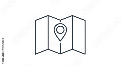 Navigate Your World Explore New Horizons with this Minimalist Map Icon, Perfect for Travel Guides or Location Based Apps, Originally a Scalable Vector Graphic