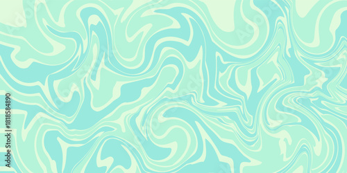 Blue mint marble acrylic seamless pattern, water texture, watercolor marble background. 1970s trippy seamless pattern.