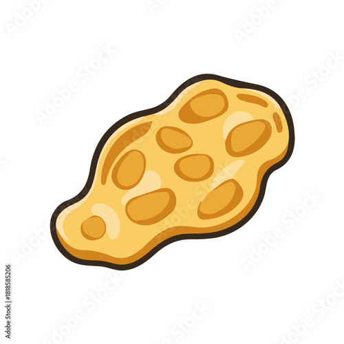 2D minimalist flat vector of a Peanut Brittle, contemporary clean design isolated on white.