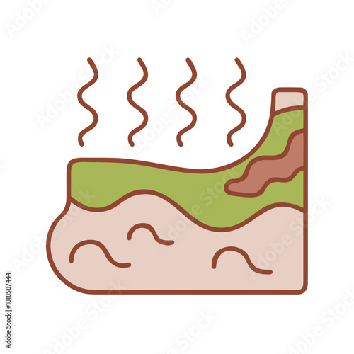 Geothermal energy concept isolated on