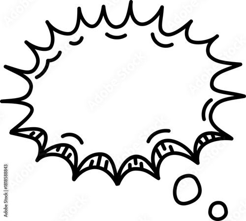 A dynamic hand-drawn speech bubble illustration with an accompanying thought bubble, perfect for conveying energetic dialogue, sudden ideas