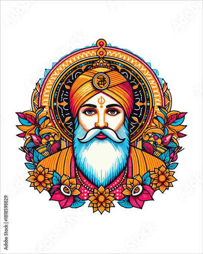 Guru Nanak Jayanti Social Media Post Design – Divine Sikh Festival Greeting Template, Golden Temple Background, Vibrant Indian Festival Artwork