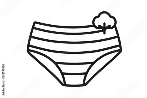 High-waisted striped cotton underwear representing comfort and natural fabric