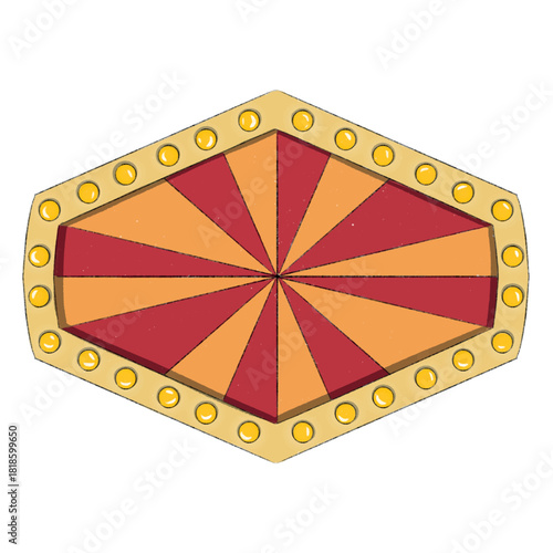 Retro Circus Marquee Emblem with Golden Studs