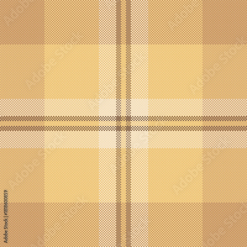 Mix textile seamless texture, canadian tartan vector fabric. Coloured plaid background check pattern in amber and orange colors.