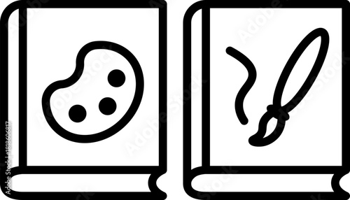 Art Design Book Genre Icon Brush Palette Line Symbol