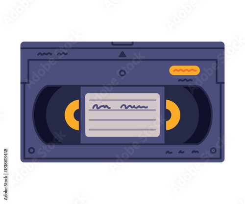 Cassette as Retro Technique and Old Vintage Gadget Vector Illustration