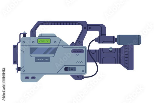 Camera as Retro Technique and Old Vintage Gadget Vector Illustration