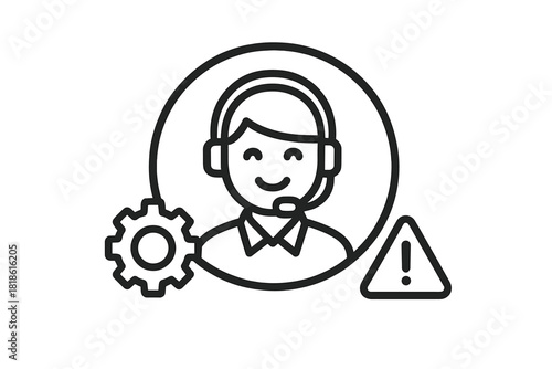 Customer service technical support with gear settings and warning alert