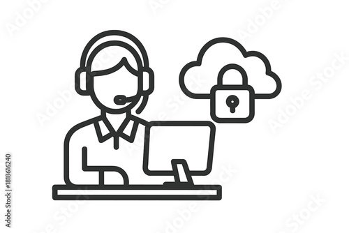 Customer service representative providing technical support for secure cloud data protection services