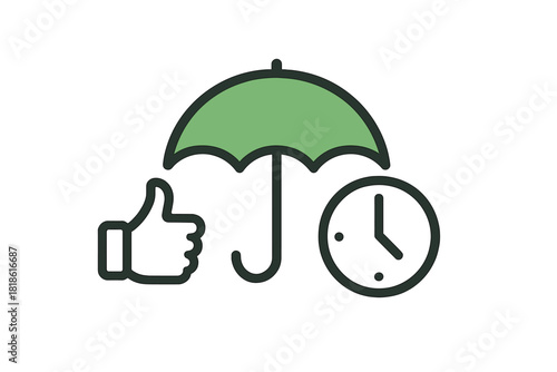 Conceptual graphic representing timely service, quality assurance, and comprehensive protection