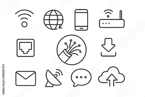 Digital connectivity, global internet access, and data networking technology concepts