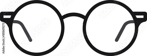 Black round glasses with thick frames and white accent eyeglasses spectacles