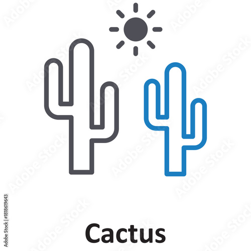 Cactus Vector icon which can easily modify or edit