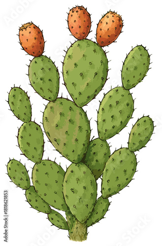 Opuntia ficus-indica illustration