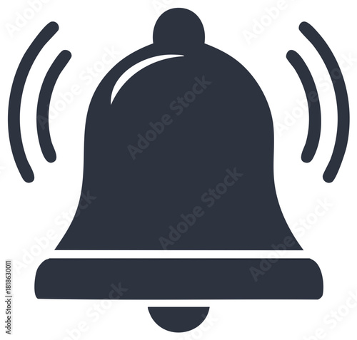 Ringing bell icon graphic with sound waves emanating outwards