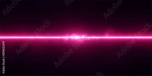 Vibrant pink light beam shining brightly against a dark background