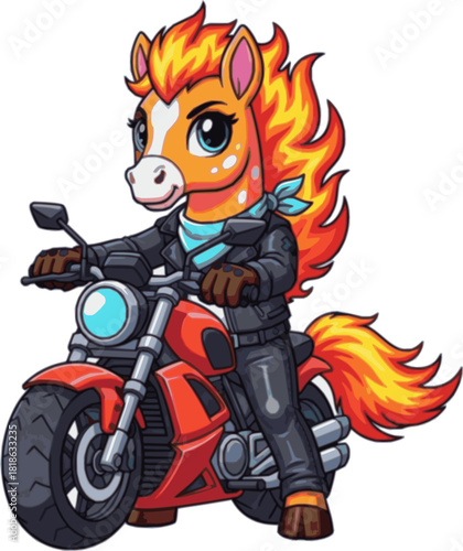 FireHorse biker on motorcycle