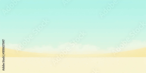 Abstract pixelated sky and sand background with soft pastel colors and simple design