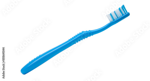 A single blue toothbrush isolated against black perfect for design projects on transparent background.