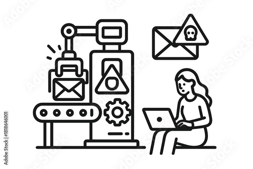 Automated email security screening process with user receiving a phishing warning