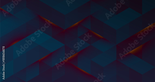 Dark geometric abstract background. Triangles and Cubes Pattern. Modern Graphic Design BG for banner, flyer, card, cover, or brochure