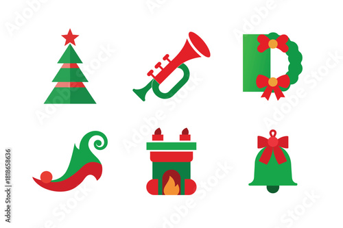 set of christmas icon bundle