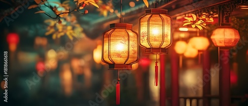 Chinese lantern at night.