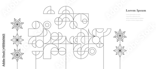 幾何学 抽象 サークル パターン 星 レトロ 背景