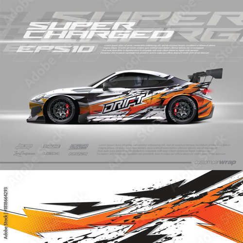 Abstract grunge background for wrap vehicles, race cars, cargo van, pickup trucks and livery.