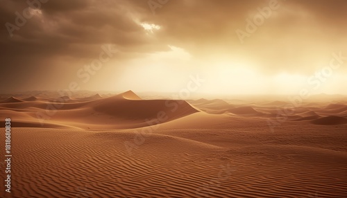 Dramatic sand storm in desert. Abstract background