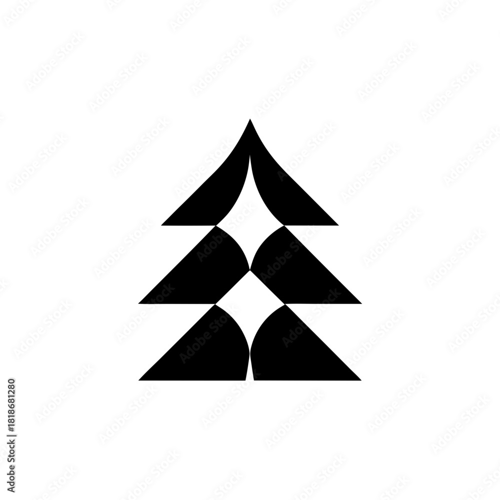 Obraz premium Stylized pine tree icon design element, modern logo concept, simple evergreen symbol, vector graphic