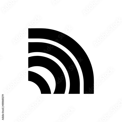 Modern wireless icon representing connection and communication signals, versatile usage, and scalable design