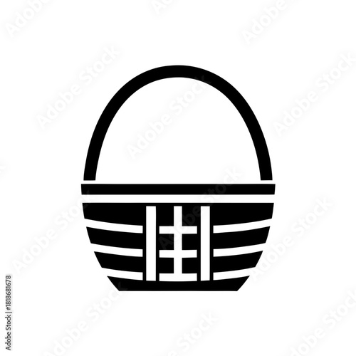 Charming woven basket illustration perfect for farmers markets, picnics, and spring celebrations