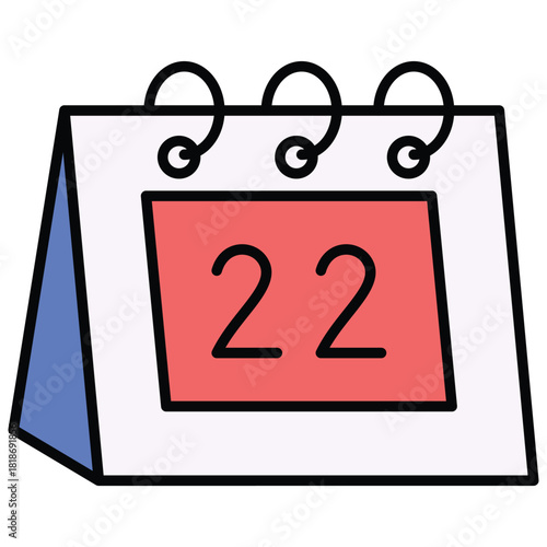22 Calendar Date Icon Vector