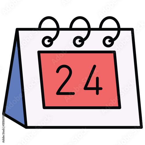 24 Calendar Date Icon Vector