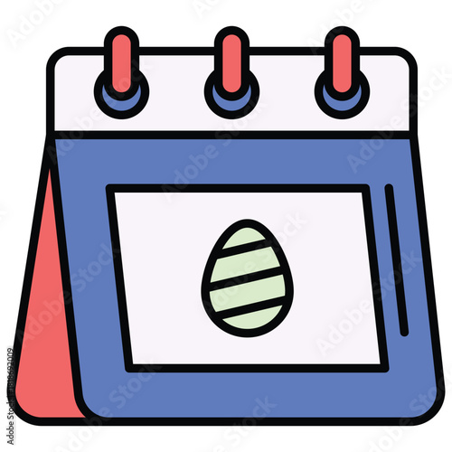 Easter Day Calendar Icon Vector