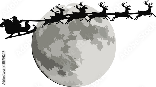 silhouette image of Santa Claus 