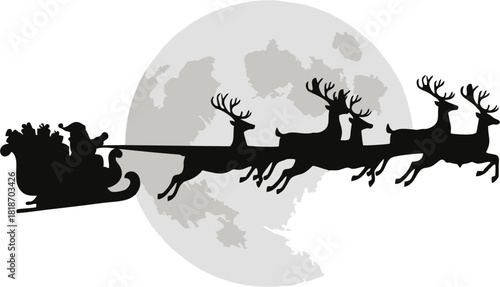 silhouette image of Santa Claus 