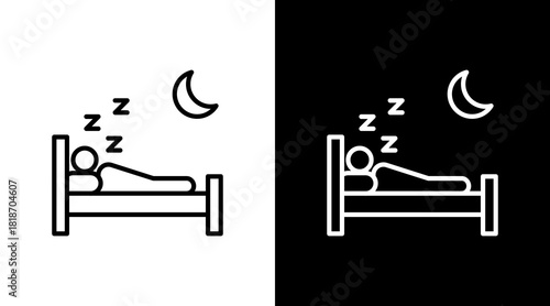 Sleep Counseling White Icon Set Design