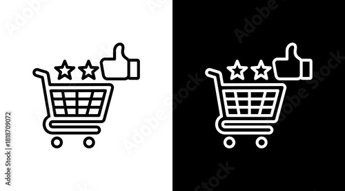 Smart Shopping Experience White Icon Set Design