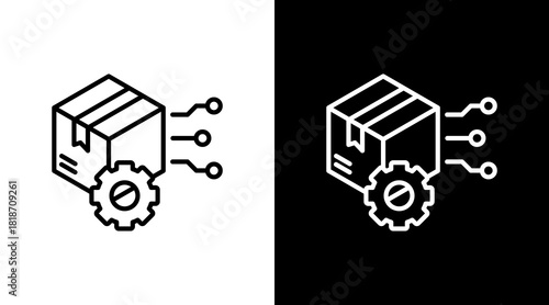 Smart Product Customization White Icon Set Design